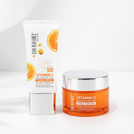 Promotii❤️ - Set Vitamina C Hidratare Intensă și Protecție SPF 50 Anti-Pete - Dr Rashel Brightening Set