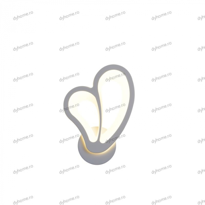 Aplica de perete butterfly design alb, 3 tipuri de lumina, 24 W [3]