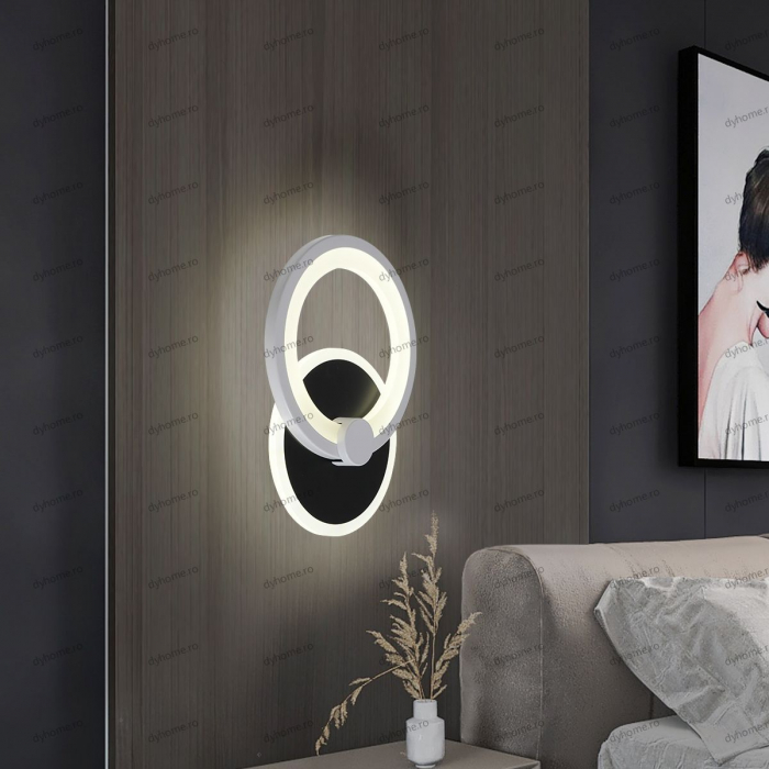 Aplica de perete circular design, 3 tipuri de lumina, 24W [1]