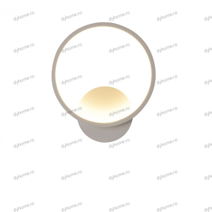 Aplica de perete circular design alb, 3 tipuri de lumina, 28W [3]