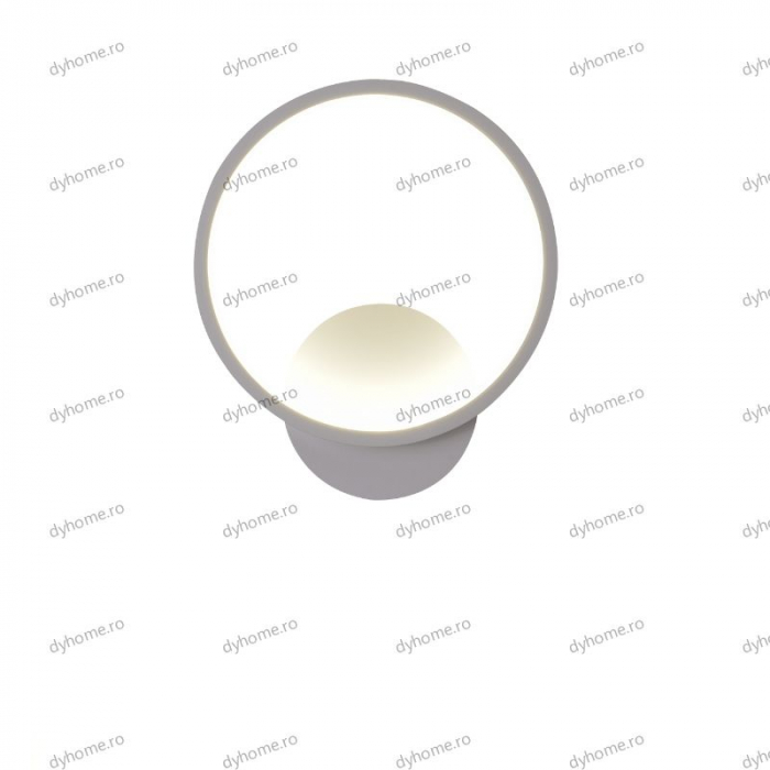 Aplica de perete circular design alb, 3 tipuri de lumina, 28W [5]