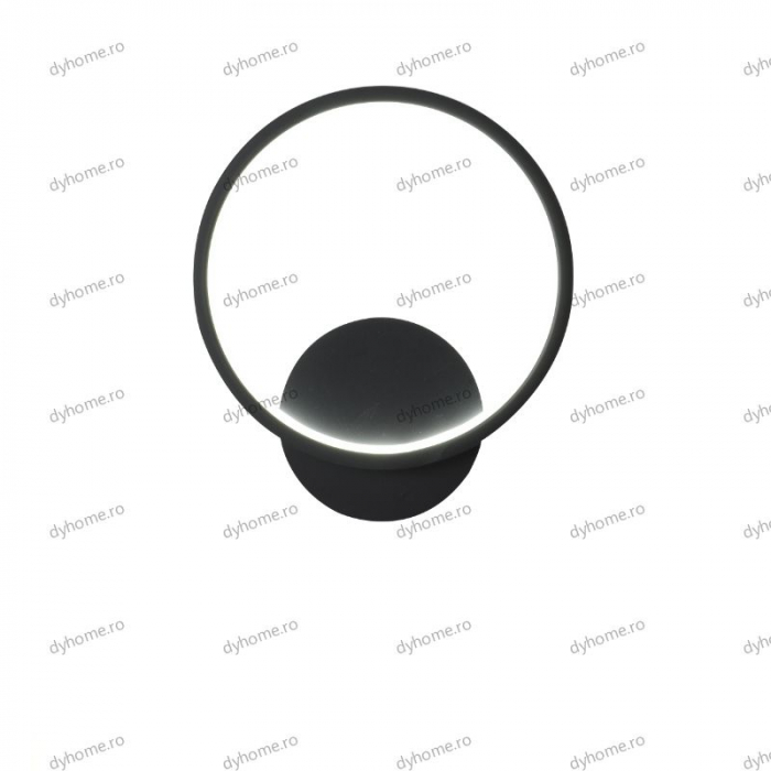 Aplica de perete circular design negru, 3 tipuri de lumina, 28W [2]