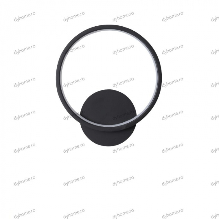 Aplica de perete circular design negru, 3 tipuri de lumina, 28W [4]