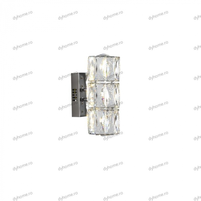 Aplica de perete cristal cilindru design, 3 tipuri de lumina, 24W [5]