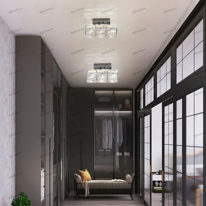 Aplica de perete cristal cilindru design, 3 tipuri de lumina, 24W [2]
