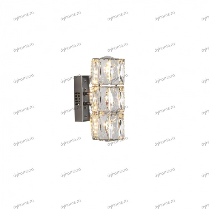 Aplica de perete cristal cilindru design, 3 tipuri de lumina, 24W [4]