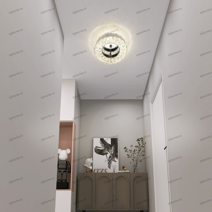 Aplica de perete cristal circular design, 3 tipuri de lumina, 16W [2]