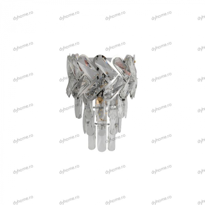 Aplica de perete cristal design argint, 3*E14 [2]