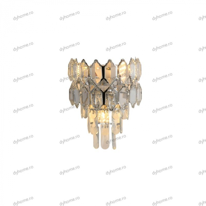 Aplica de perete cristal design argint, 3*E14 [3]