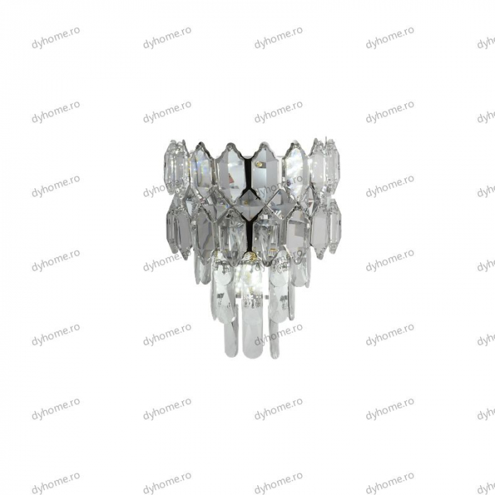 Aplica de perete cristal design argint, 3*E14 [5]