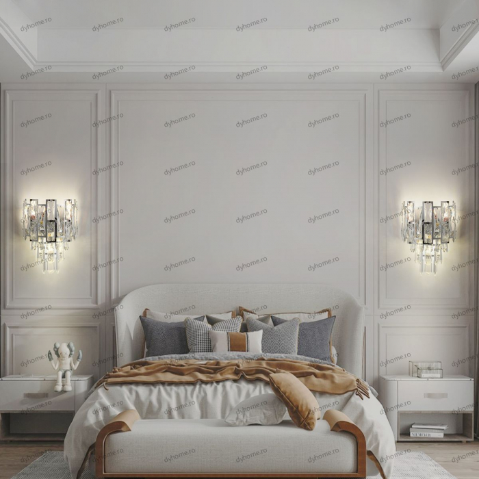 Aplica de perete cristal design argint, 3*E14 [1]