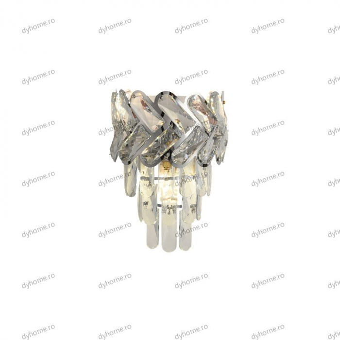 Aplica de perete cristal design argint, 3*E14 [4]