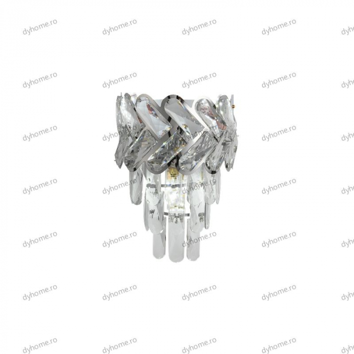 Aplica de perete cristal design argint, 3*E14 [5]