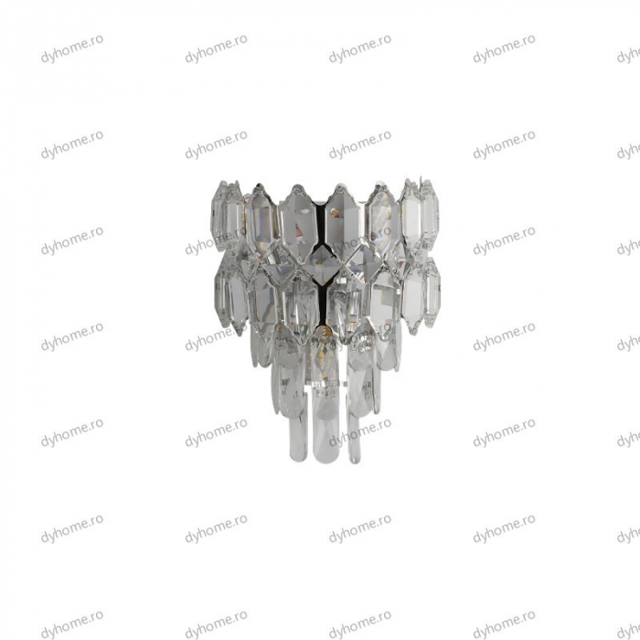 Aplica de perete cristal design argint, 3*E14 [2]