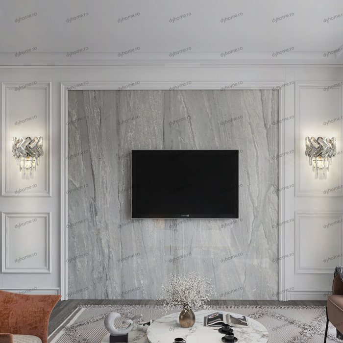 Aplica de perete cristal design argint, 3*E14 [1]