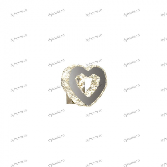Aplica de perete cristal heart design, 3 tipuri de lumina, 12W [4]