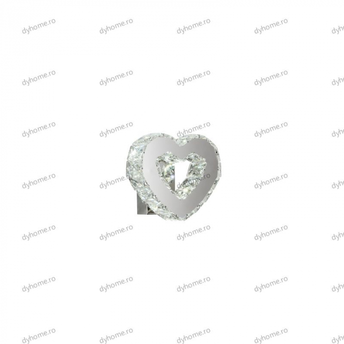 Aplica de perete cristal heart design, 3 tipuri de lumina, 12W [5]