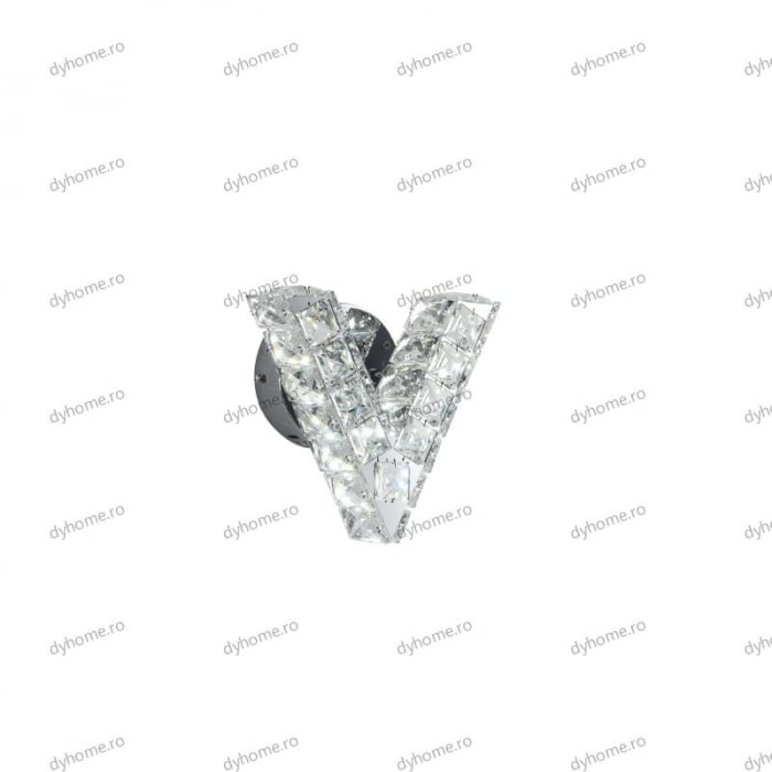 Aplica de perete cristal letter V design, 3 tipuri de lumina, 12W [6]