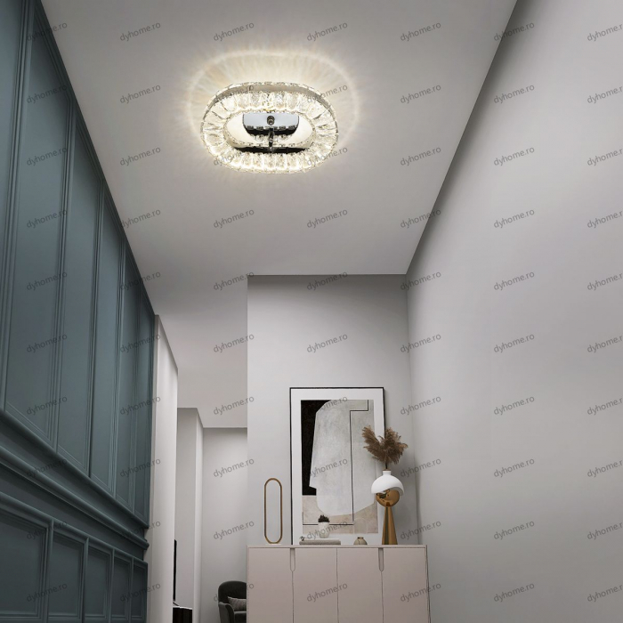 Aplica de perete cristal oval design, 3 tipuri de lumina, 20W [2]
