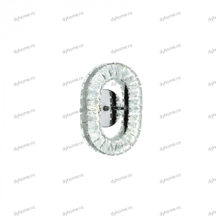 Aplica de perete cristal oval design, 3 tipuri de lumina, 20W [6]