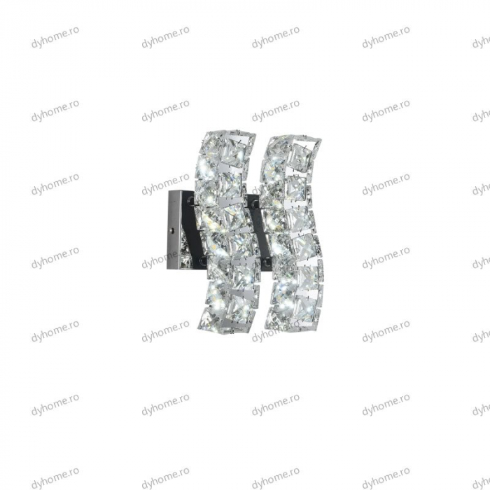 Aplica de perete cristal wave design, 3 tipuri de lumina, 24W [6]