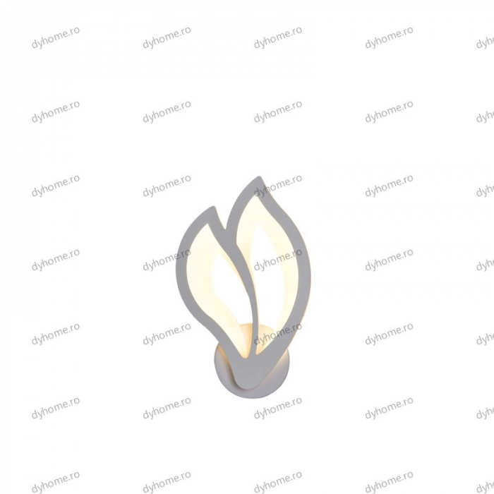 Aplica de perete flama design alb, 3 tipuri de lumina, 24 W [4]
