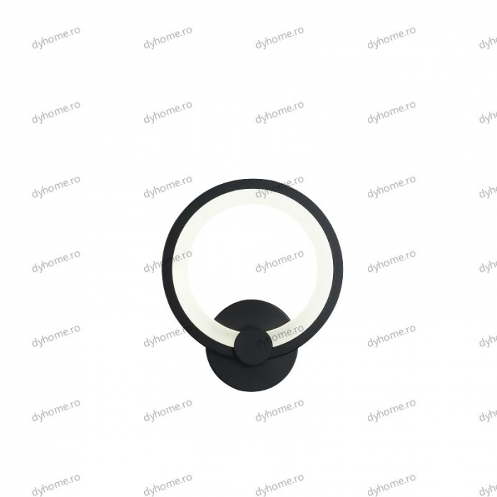 Aplica de perete LED circular design negru, 3 tipuri de lumina, 24W [4]