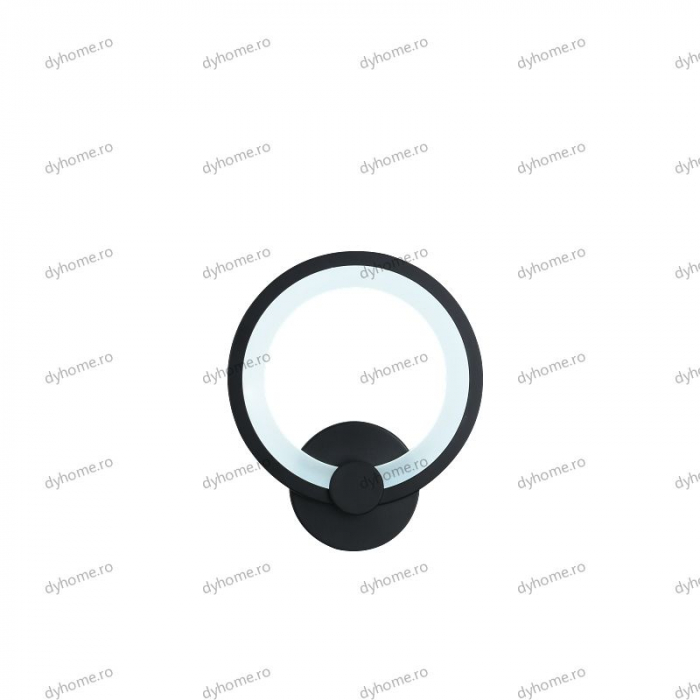 Aplica de perete LED circular design negru, 3 tipuri de lumina, 24W [5]