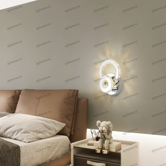 Aplica de perete LED circular design negru, 3 tipuri de lumina, 40W [3]