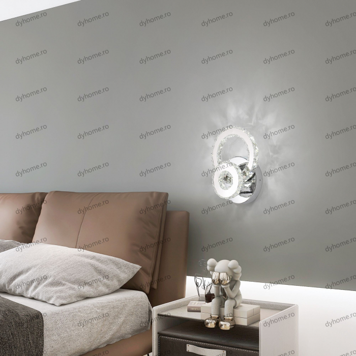 Aplica de perete LED circular design negru, 3 tipuri de lumina, 40W [2]