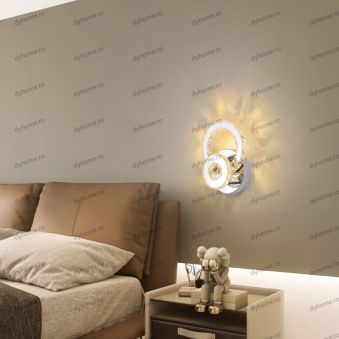 Aplica de perete LED circular design negru, 3 tipuri de lumina, 40W [4]