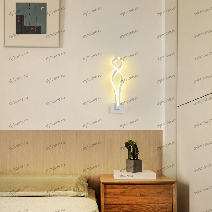 Aplica de perete LED design alb, 3 tipuri de lumina, 40W [4]