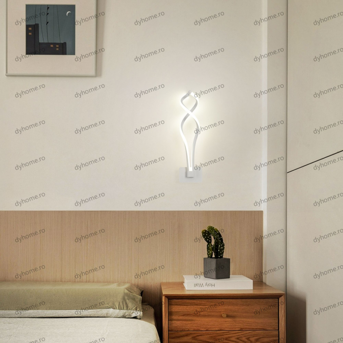 Aplica de perete LED design alb, 3 tipuri de lumina, 40W [3]