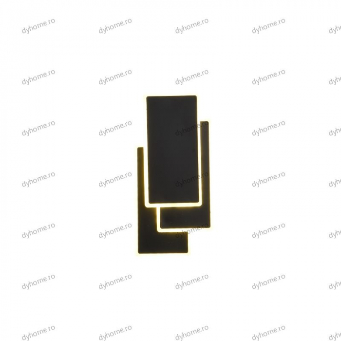 Aplica de perete LED dreptunghi design negru, 3 tipuri de lumina, 54W [4]