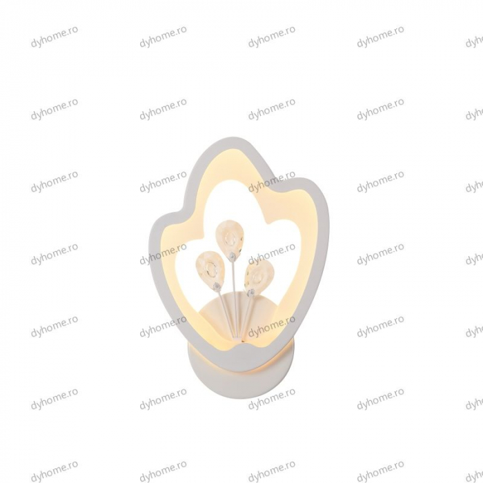 Aplica de perete LED floare design alb, tipuri de lumina, 28W [3]