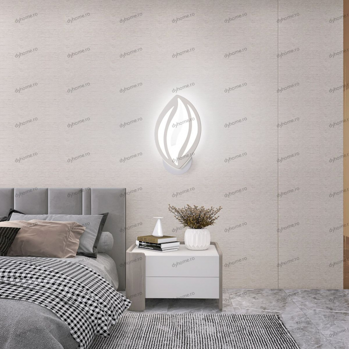 Aplica de perete LED frunze design alb, tipuri de lumina, 24W [1]