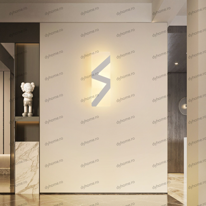 Aplica de perete LED fulger design alb, 3 tipuri de lumina, 28W [4]