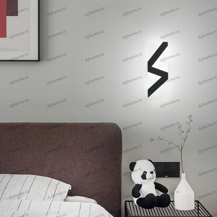 Aplica de perete LED fulger design negru, 3 tipuri de lumina, 28W [2]