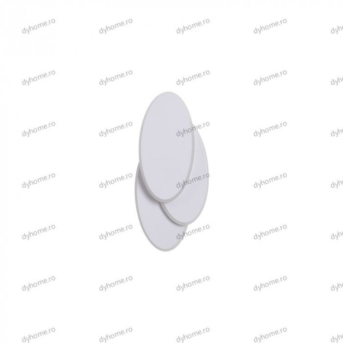 Aplica de perete LED oval design alb, 3 tipuri de lumina, 48W [3]