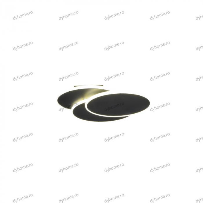 Aplica de perete LED oval design negru, 3 tipuri de lumina, 48W [4]