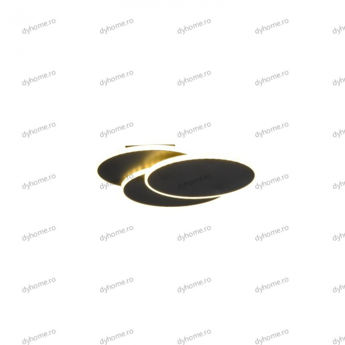 Aplica de perete LED oval design negru, 3 tipuri de lumina, 48W [3]