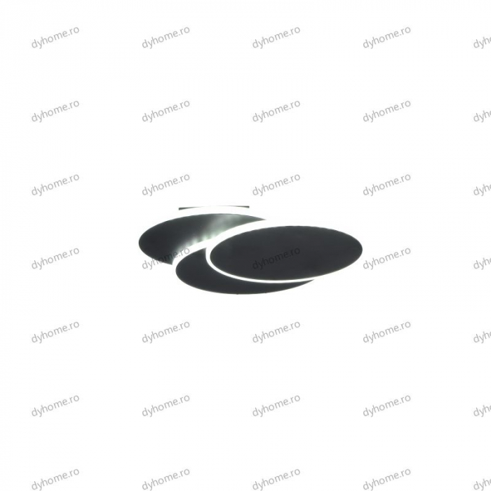 Aplica de perete LED oval design negru, 3 tipuri de lumina, 48W [5]