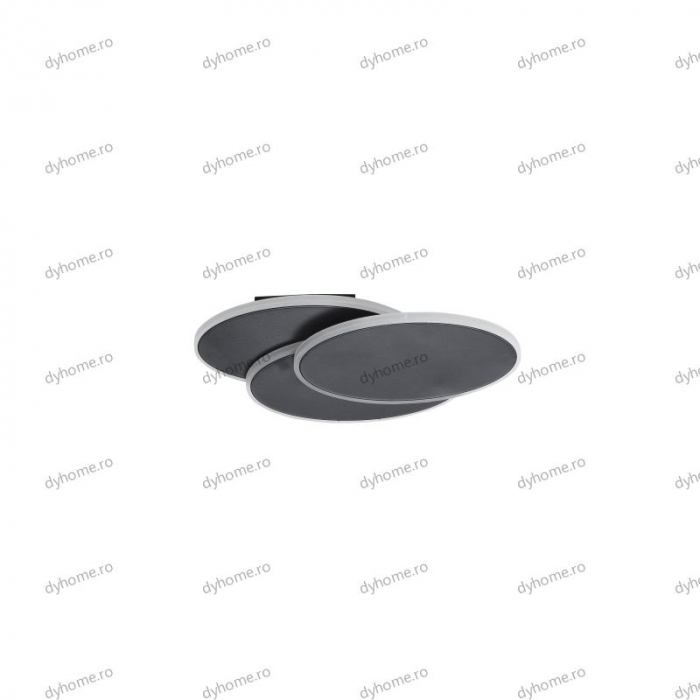 Aplica de perete LED oval design negru, 3 tipuri de lumina, 48W [2]