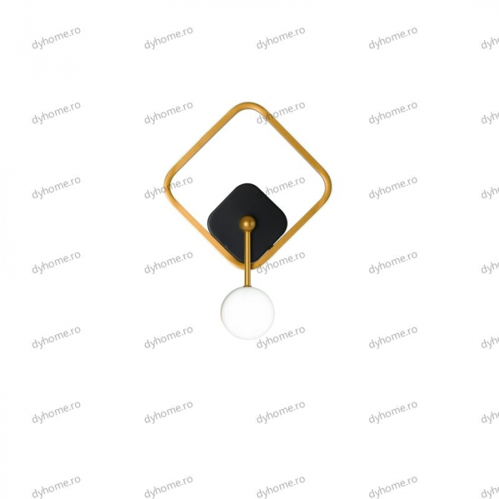 Aplica de perete LED partrat design auriu, 3 tipuri de lumina, 42W [5]