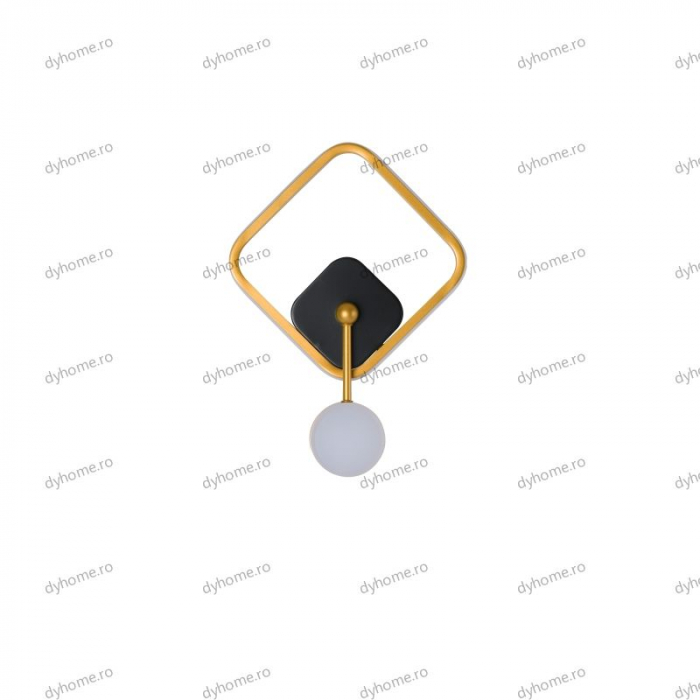 Aplica de perete LED partrat design auriu, 3 tipuri de lumina, 42W [2]