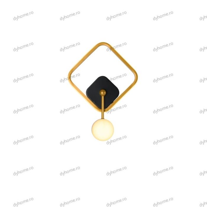 Aplica de perete LED partrat design auriu, 3 tipuri de lumina, 42W [3]