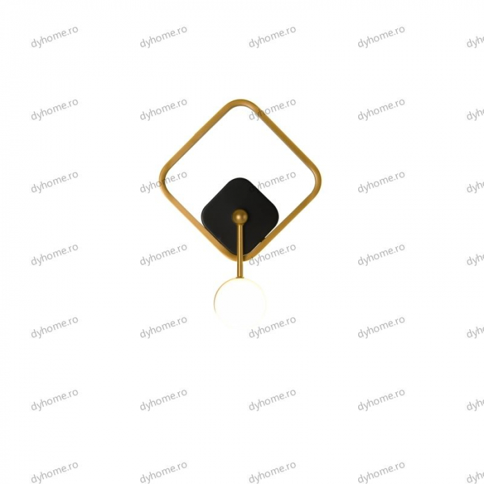 Aplica de perete LED partrat design auriu, 3 tipuri de lumina, 42W [4]