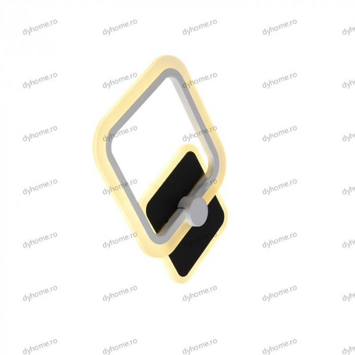Aplica de perete partrat design, 3 tipuri de lumina, 24W [3]