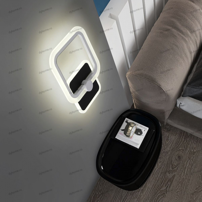 Aplica de perete partrat design, 3 tipuri de lumina, 24W [1]