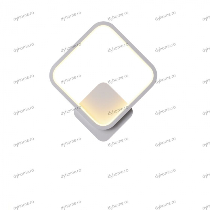 Aplica de perete patrat design alb, 3 tipuri de lumina, 28W [2]
